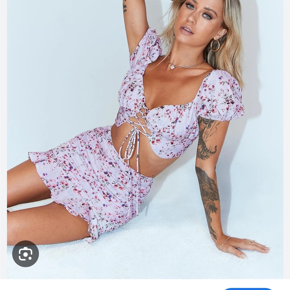 Princess Polly SoldOut Lilac Floral Catalina Set